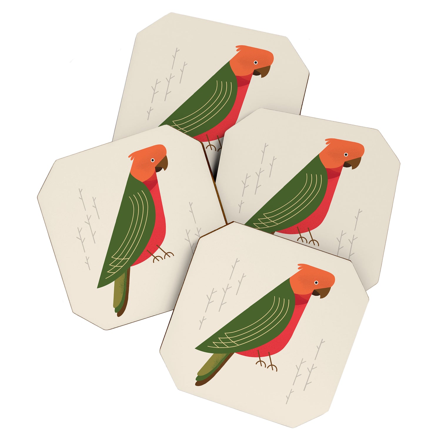 Australian King Parrot, Bird of Australia Coaster Gallery Image 1