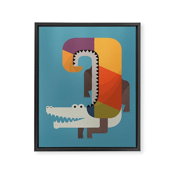 Crocodile Framed Canvas Print Gallery Image 1