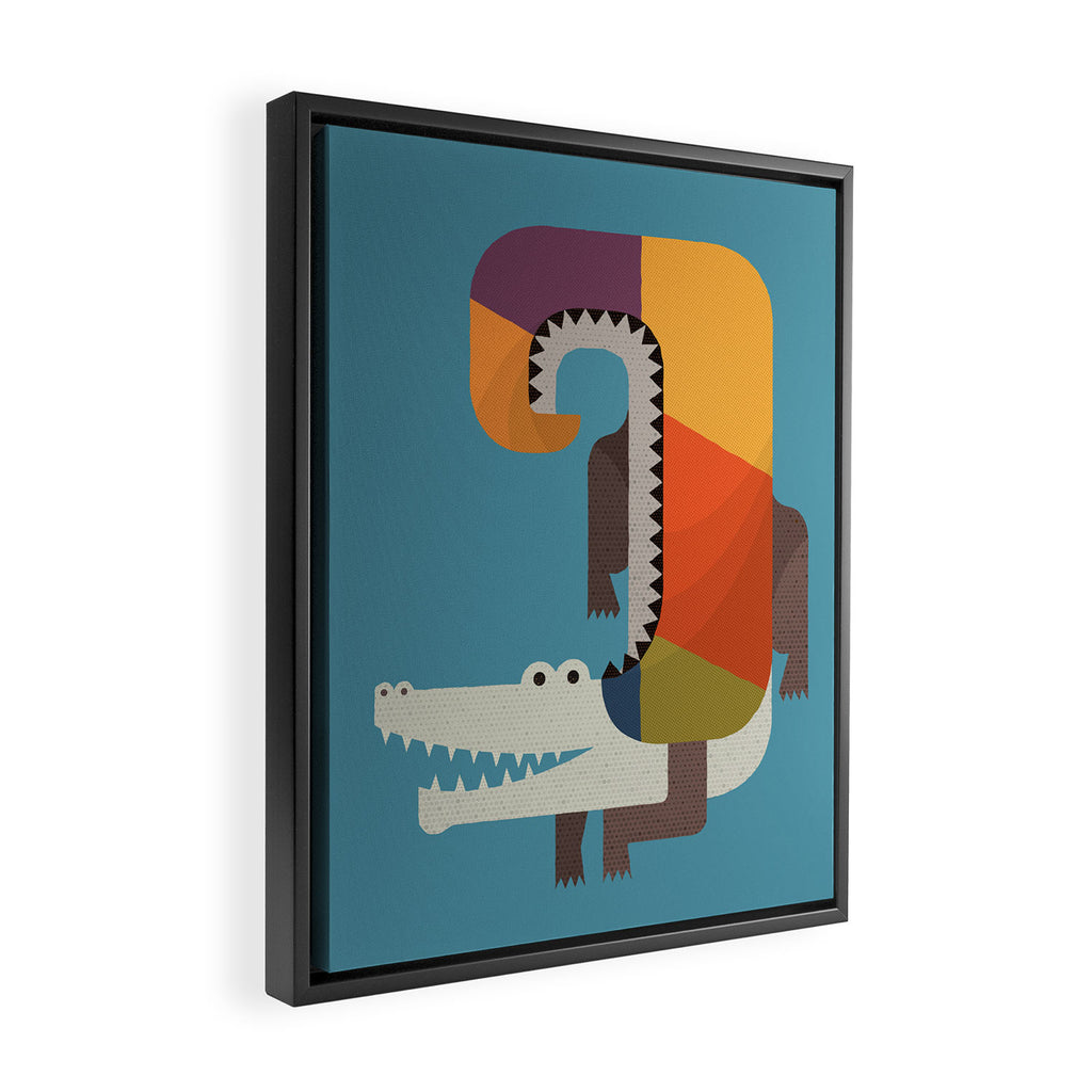 Crocodile Framed Canvas Print Gallery Image 2