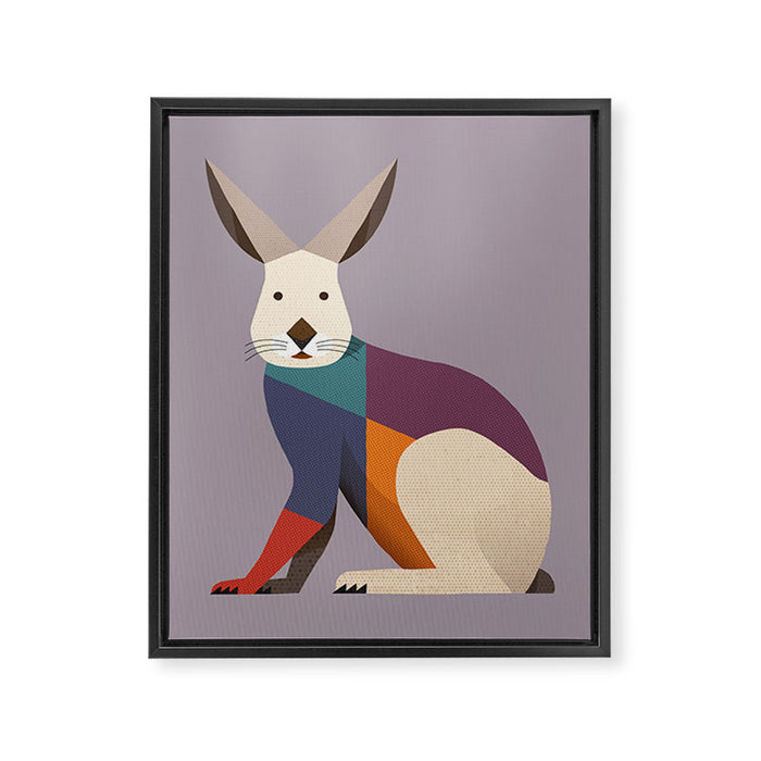 European Hare Framed Canvas Print Gallery Image 1