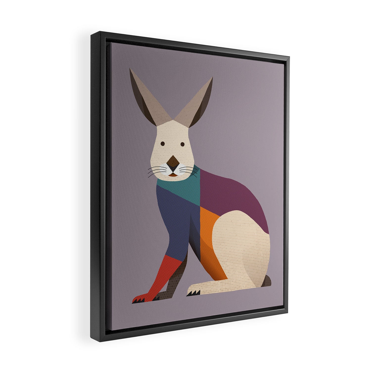 European Hare Framed Canvas Print Gallery Image 2
