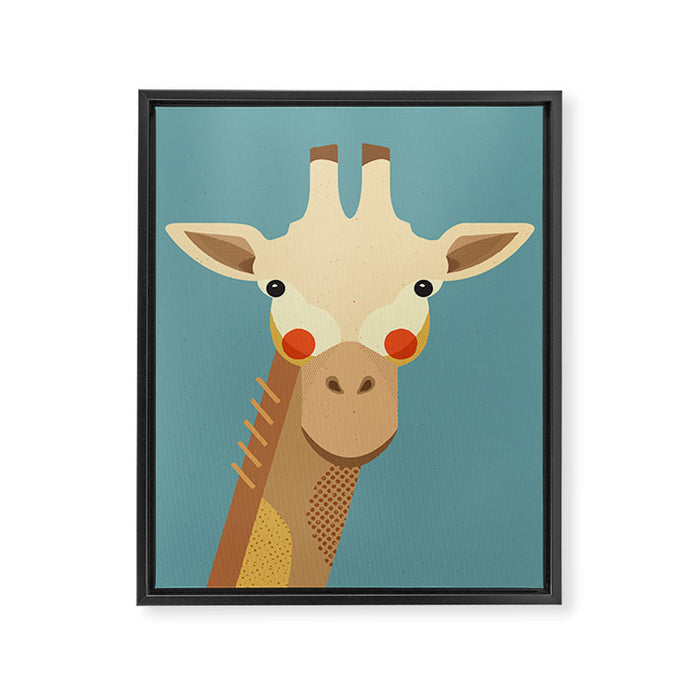 Giraffe, Animal Portrait Framed Canvas Print Gallery Image 1