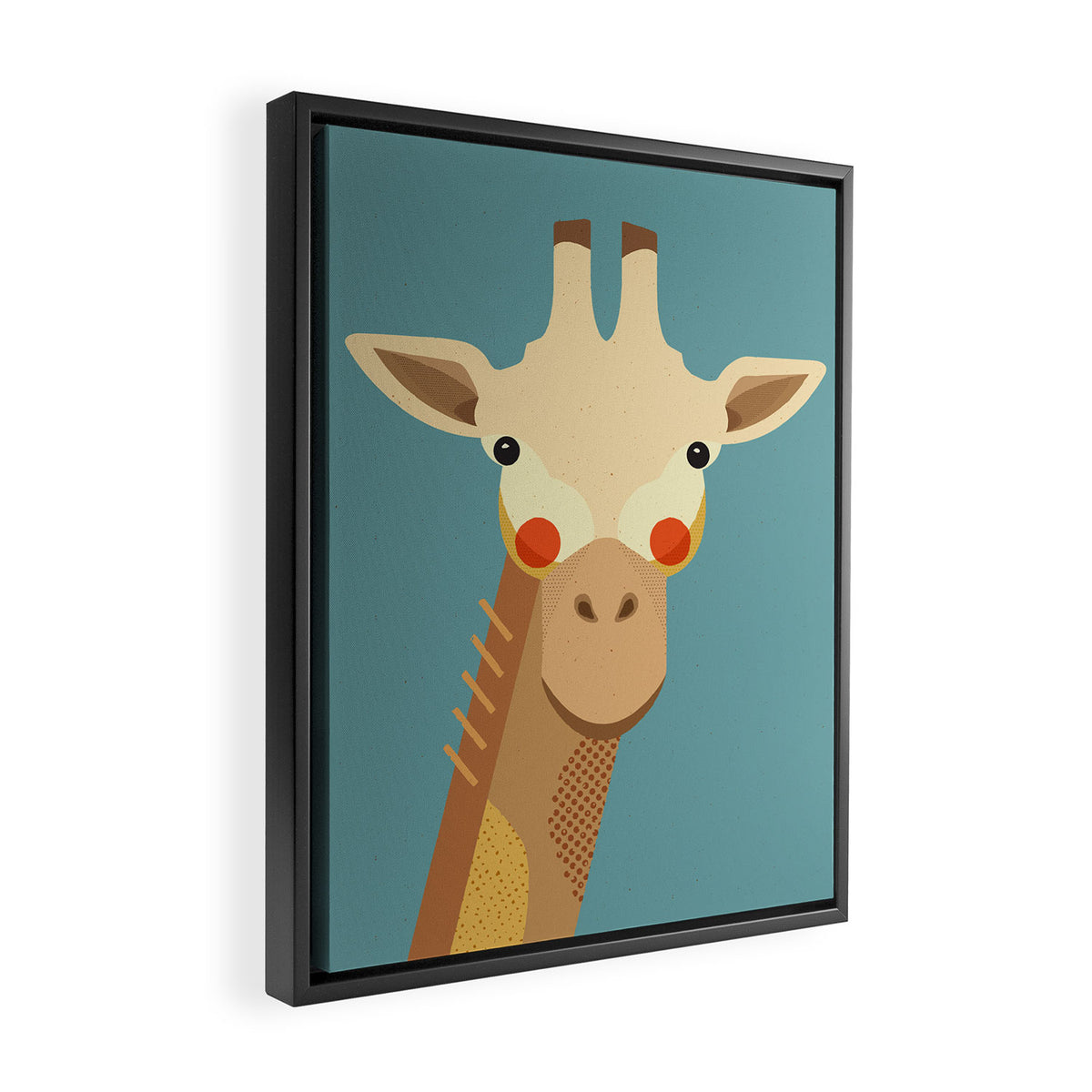 Giraffe, Animal Portrait Framed Canvas Print Gallery Image 2