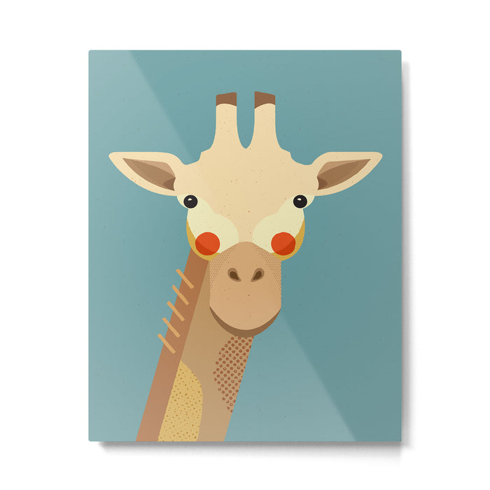 Giraffe, Animal Portrait Metal Print Gallery Image 1