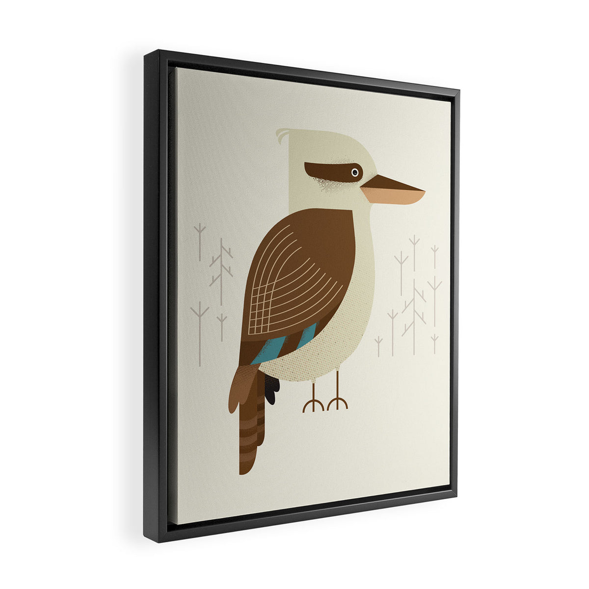 Laughing Kookaburra, Bird of Australia Framed Canvas Print Gallery Image 2