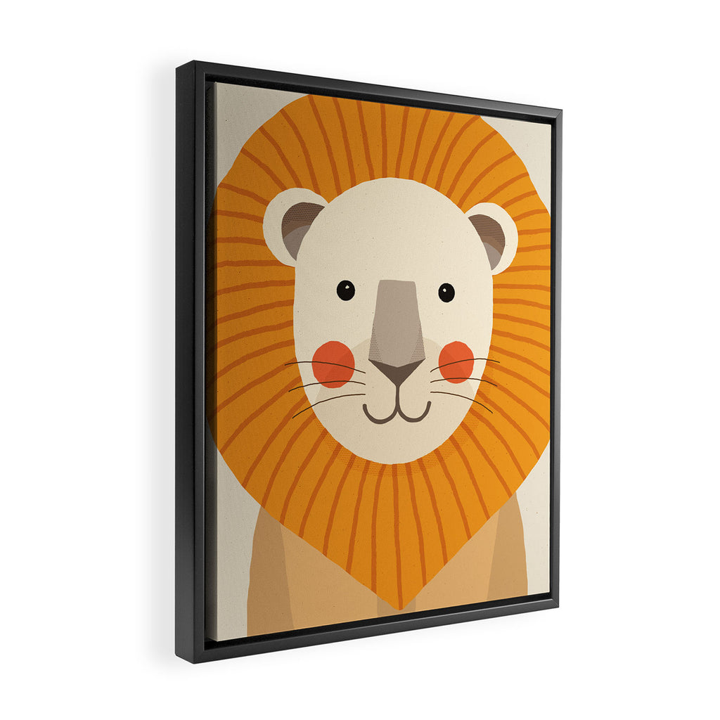 Lion, Animal Portrait Framed Canvas Print Gallery Image 2