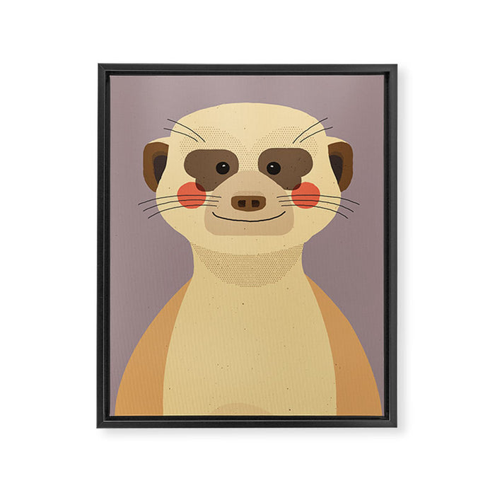 Meerkat, Animal Portrait Framed Canvas Print Gallery Image 1