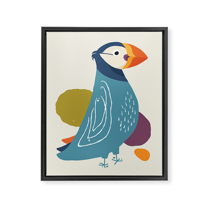 Quirky Atlantic Puffin Framed Canvas Print Gallery Image 8