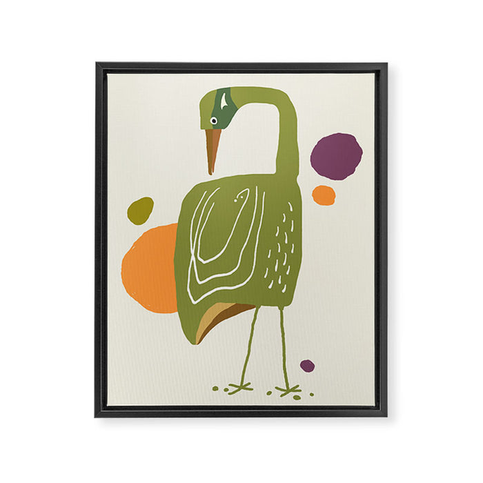 Quirky Brolga Framed Canvas Print Gallery Image 1