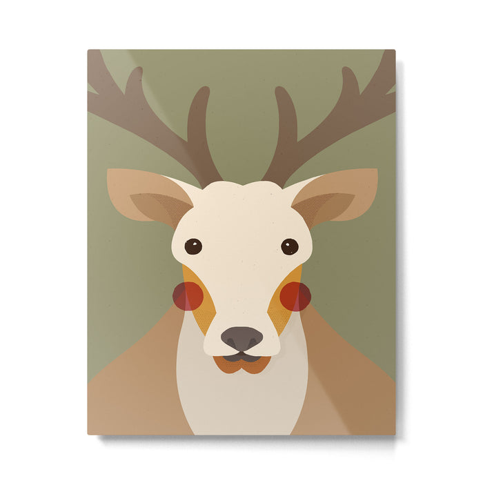 Red Deer Animal Portrait Metal Print Gallery Image 1