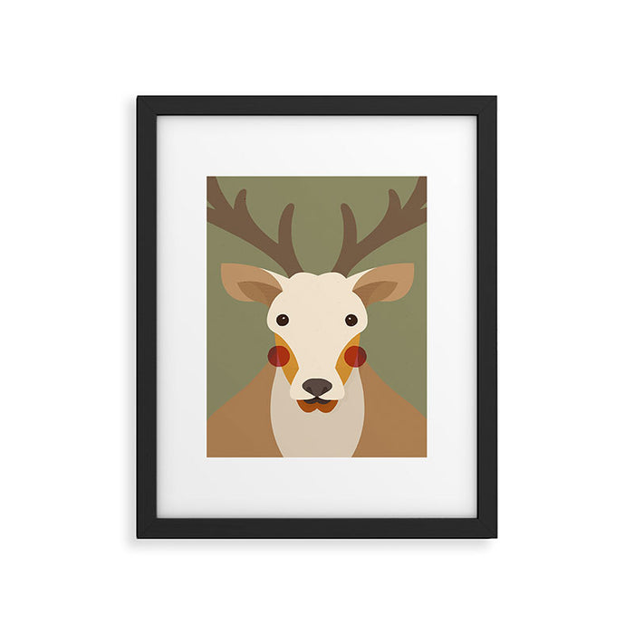 Red Deer Animal Portrait Framed Art Print Gallery Image 1