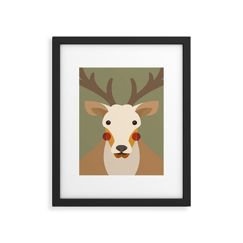 Red Deer Animal Portrait Framed Art Print Gallery Image 6