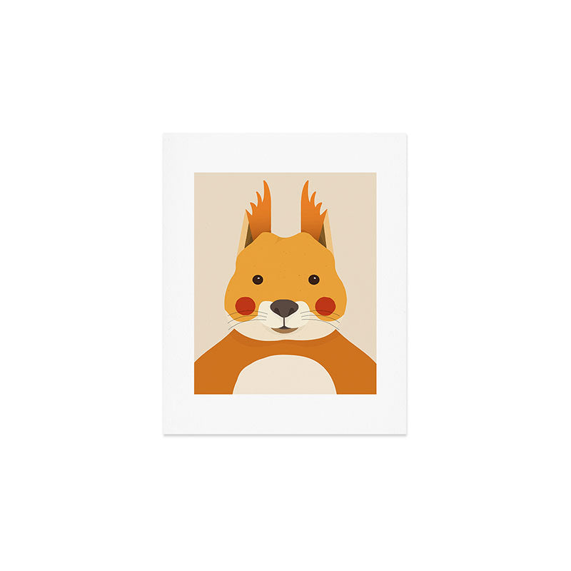 Red Squirrel Animal Portrait Art Print Gallery Image 1