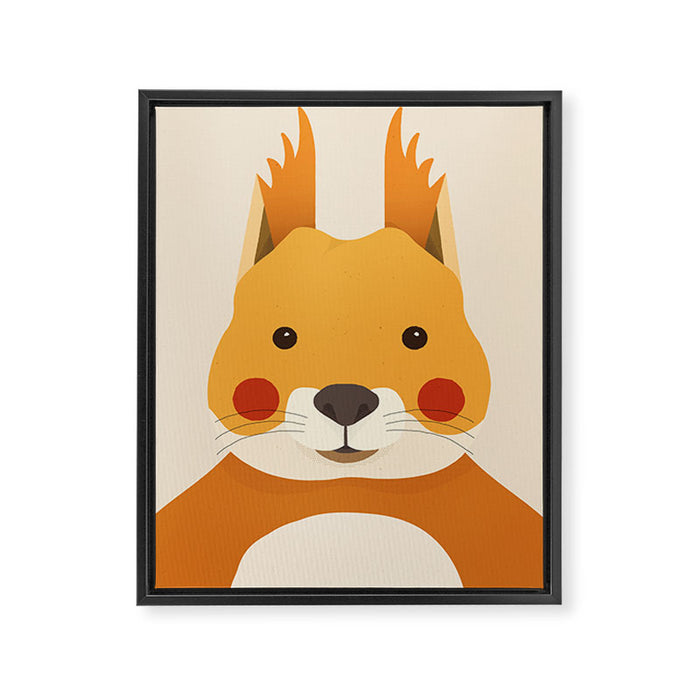 Red Squirrel Animal Portrait Framed Canvas Print Gallery Image 1