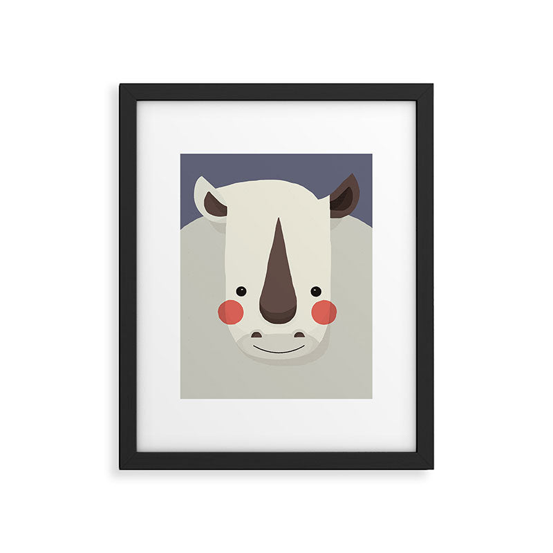 Rhinoceros, Animal Portrait Framed Art Print Gallery Image 6