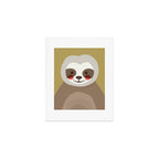 Sloth Animal Portrait Art Print Gallery Image 1
