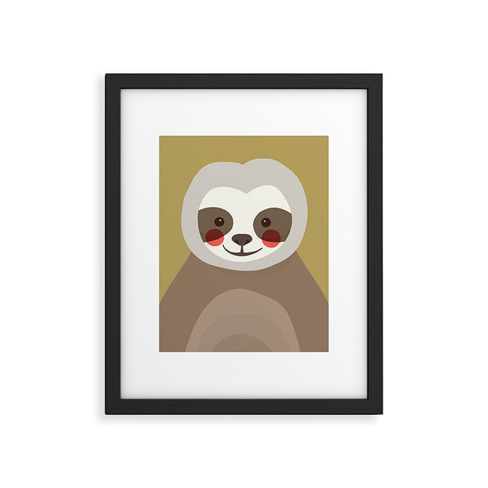 Sloth Animal Portrait Framed Art Print Gallery Image 1