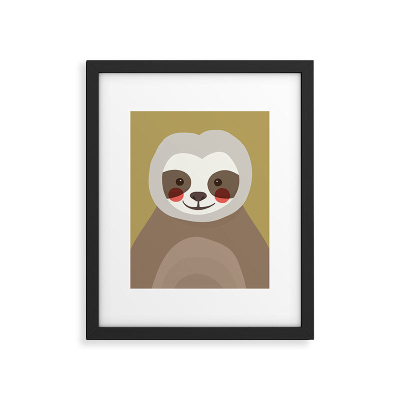 Sloth Animal Portrait Framed Art Print Gallery Image 6