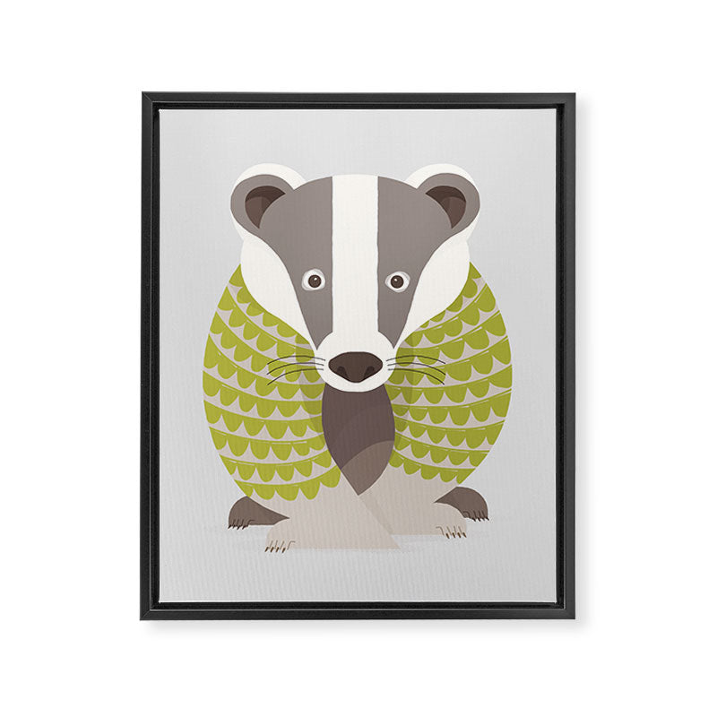 Whimsical Badger Framed Canvas Print Gallery Image 8