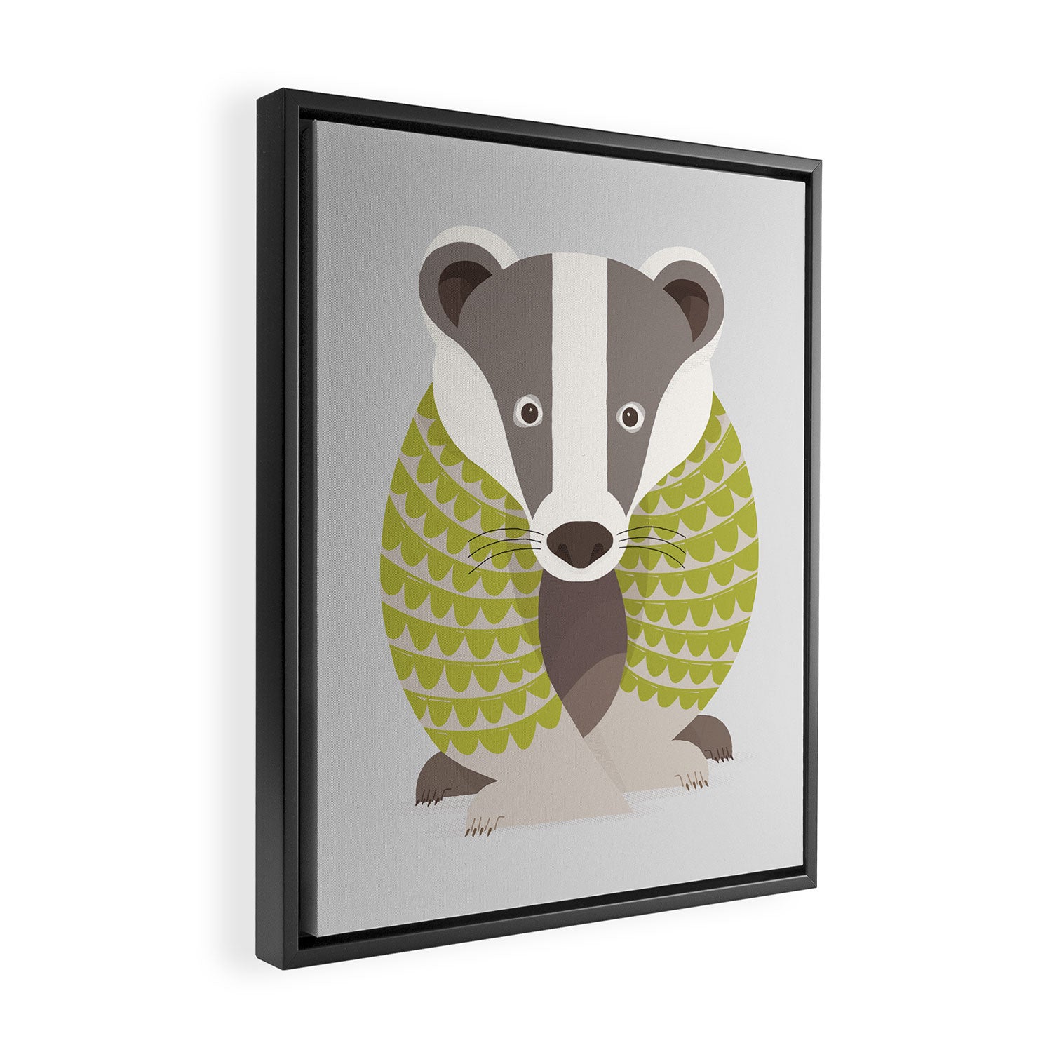 Whimsical Badger Framed Canvas Print Gallery Image 2