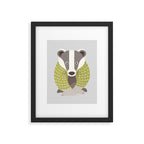 Whimsical Badger Framed Art Print Gallery Image 6