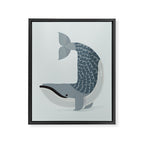 Whimsical Blue Whale Framed Canvas Print Gallery Image 8
