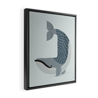 Whimsical Blue Whale Framed Canvas Print Gallery Image 2