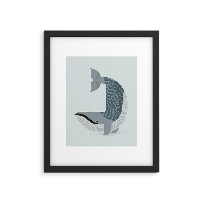Whimsical Blue Whale Framed Art Print Gallery Image 1