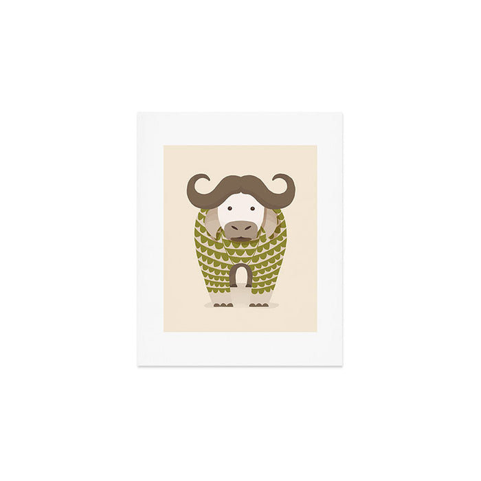 Whimsical Cape Buffalo Art Print Gallery Image 1