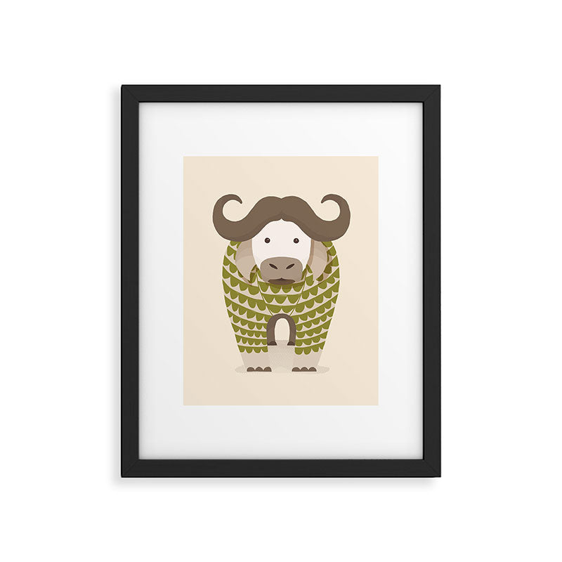 Whimsical Cape Buffalo Framed Art Print Gallery Image 6