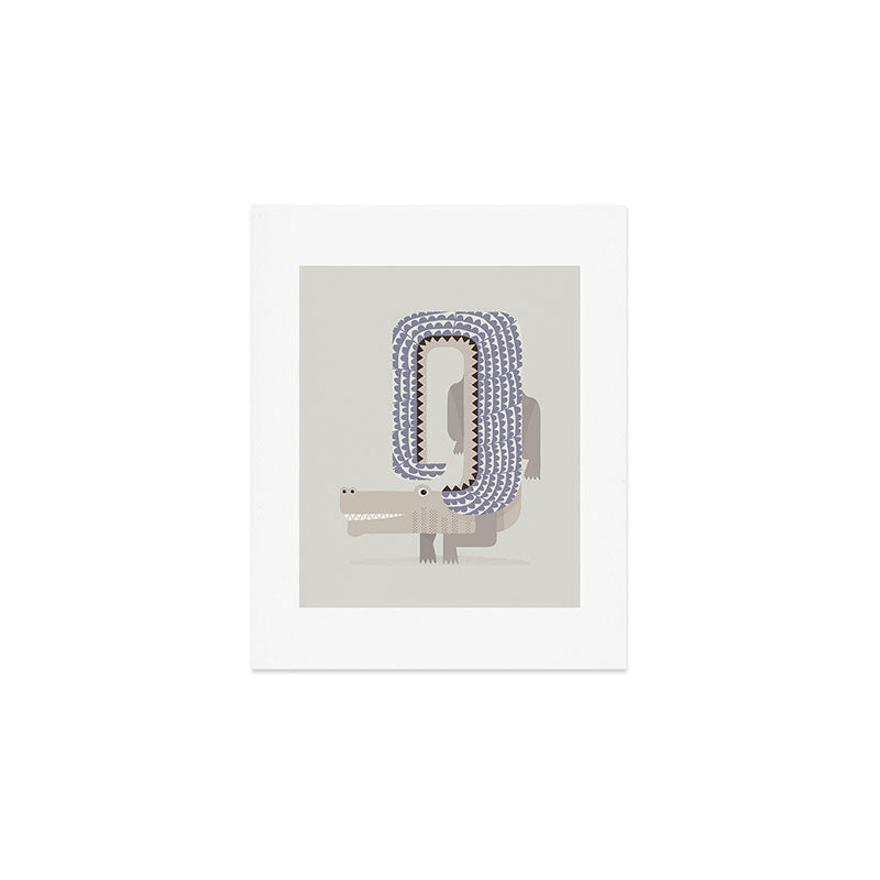 Whimsical Crocodile Art Print Gallery Image 1