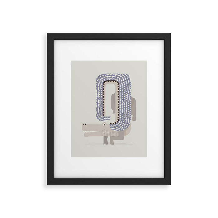 Whimsical Crocodile Framed Art Print Gallery Image 1