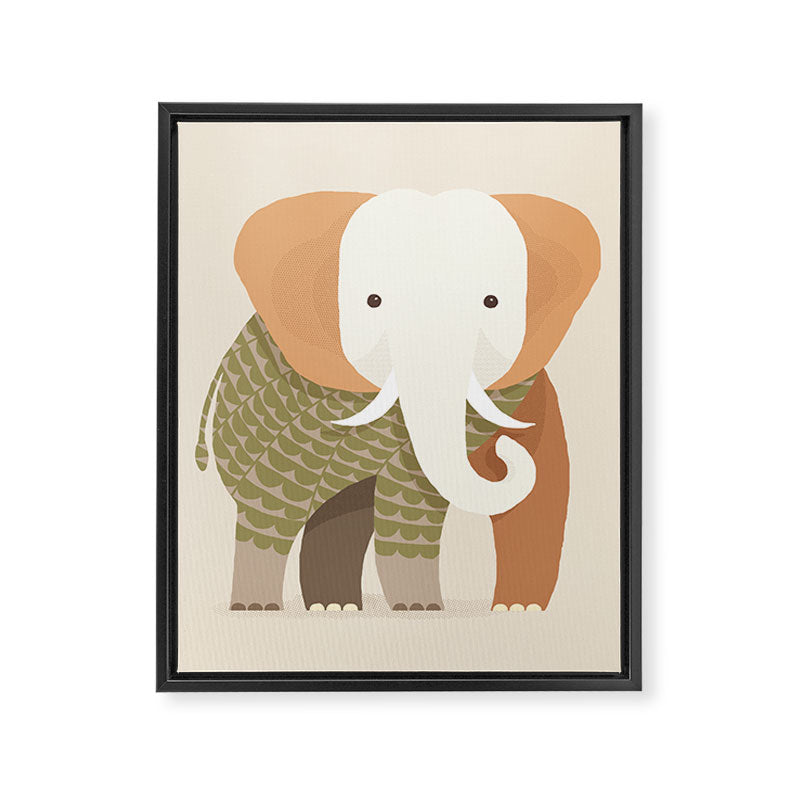 Whimsical Elephant Framed Canvas Print Gallery Image 8