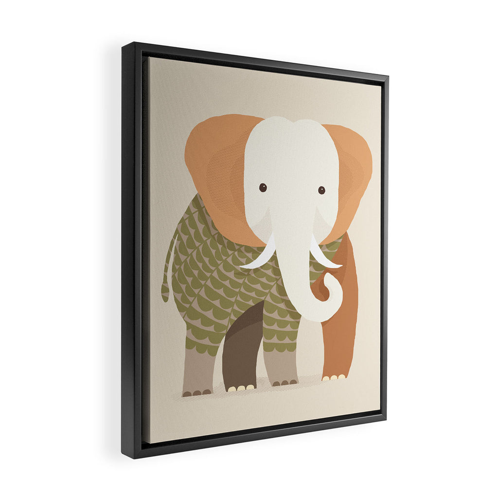Whimsical Elephant Framed Canvas Print Gallery Image 2