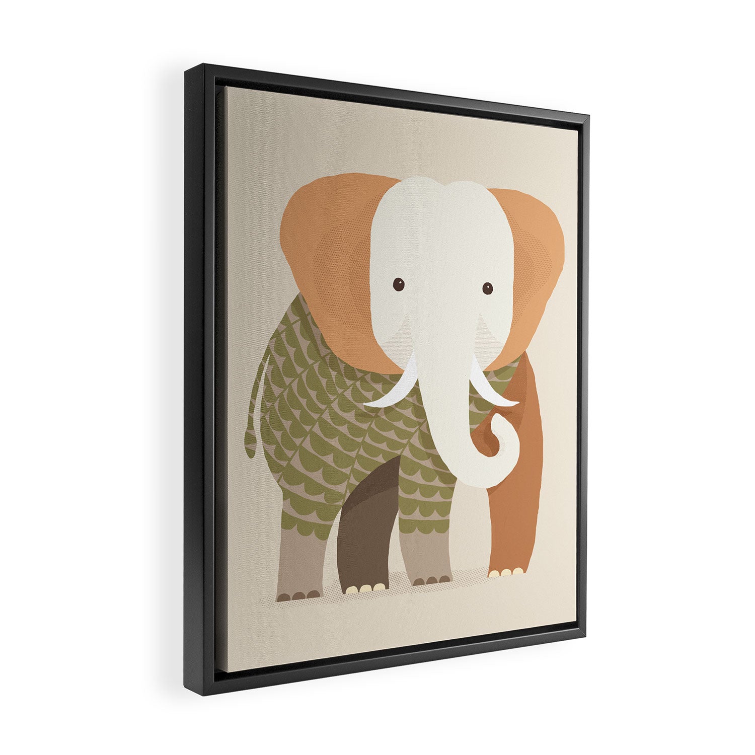Whimsical Elephant Framed Canvas Print Gallery Image 2