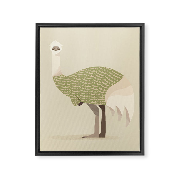 Whimsical Emu Framed Canvas Print Gallery Image 1