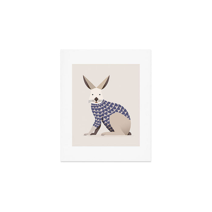 Whimsical European Hare Art Print Gallery Image 1