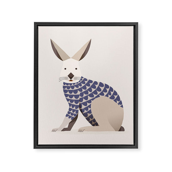 Whimsical European Hare Framed Canvas Print Gallery Image 1