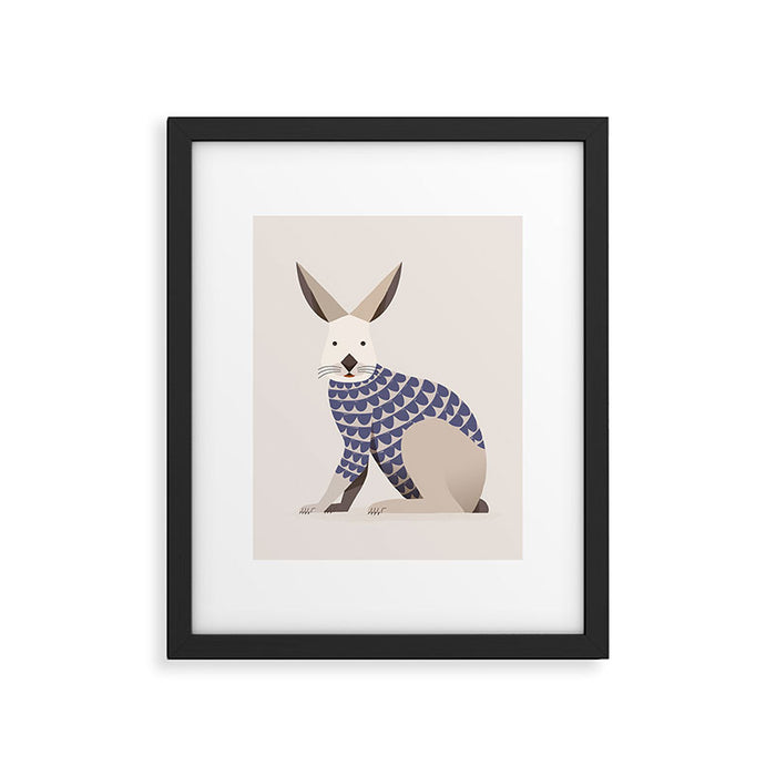 Whimsical European Hare Framed Art Print Gallery Image 1