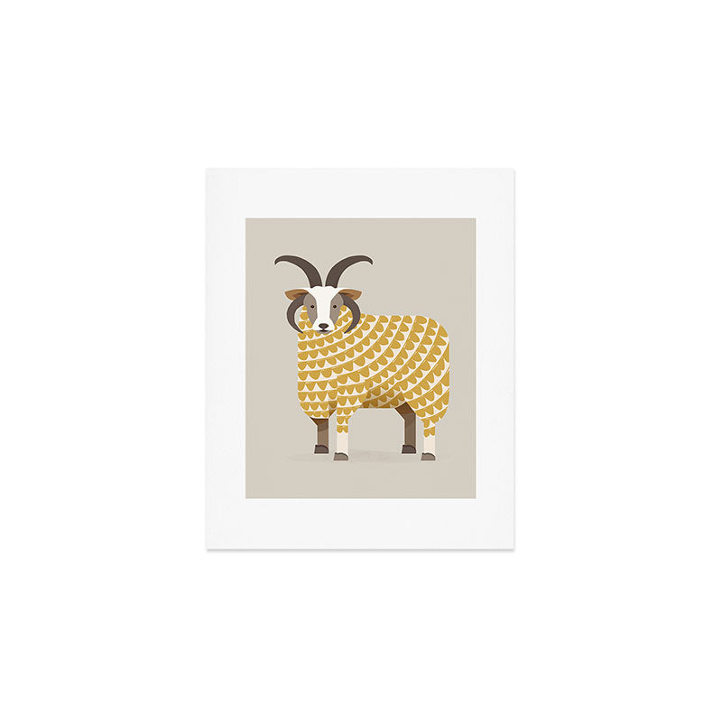 Whimsical Jacob Sheep Art Print Gallery Image 1