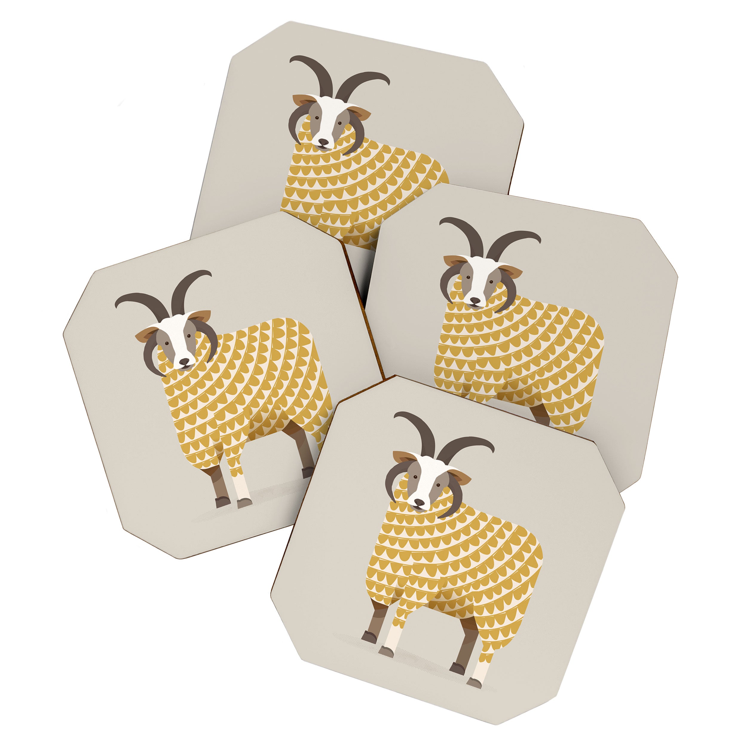Whimsical Jacob Sheep Coaster Gallery Image 1