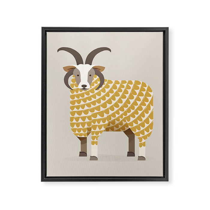 Whimsical Jacob Sheep Framed Canvas Print Gallery Image 1