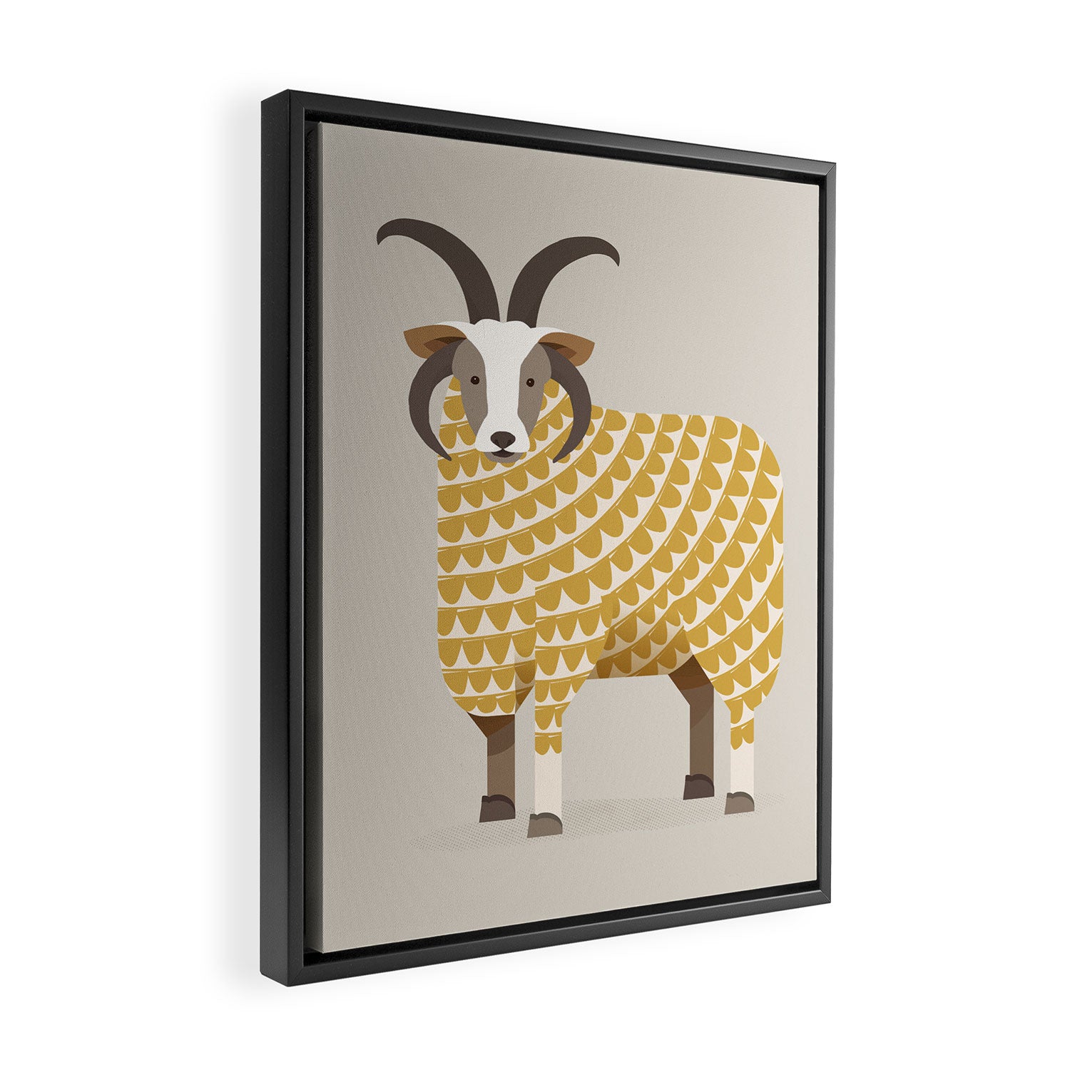Whimsical Jacob Sheep Framed Canvas Print Gallery Image 2