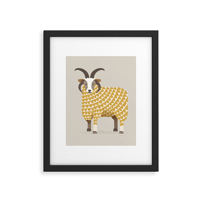 Whimsical Jacob Sheep Framed Art Print Gallery Image 1
