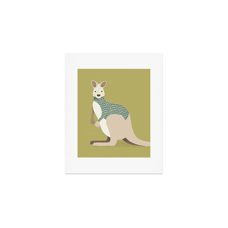Whimsical Kangaroo Art Print Gallery Image 1