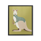 Whimsical Kangaroo Framed Canvas Print Gallery Image 8
