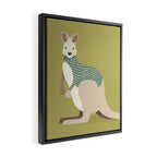 Whimsical Kangaroo Framed Canvas Print Gallery Image 2