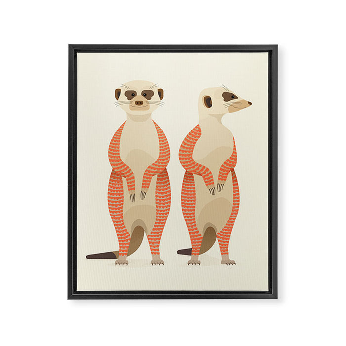 Whimsical Meerkats Framed Canvas Print Gallery Image 1