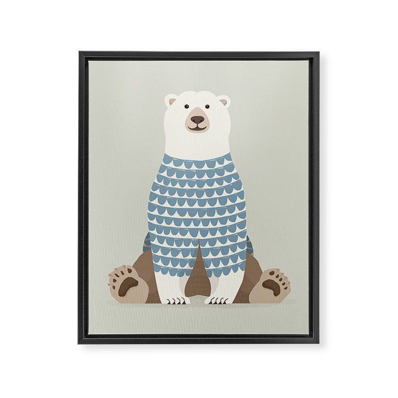 Whimsical Polar Bear Framed Canvas Print Gallery Image 8