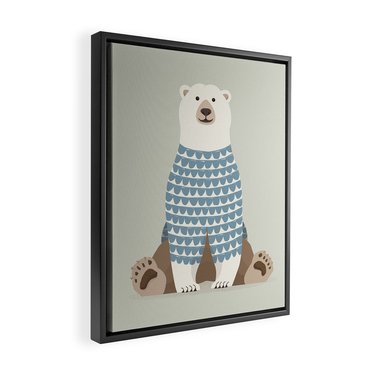 Whimsical Polar Bear Framed Canvas Print Gallery Image 2